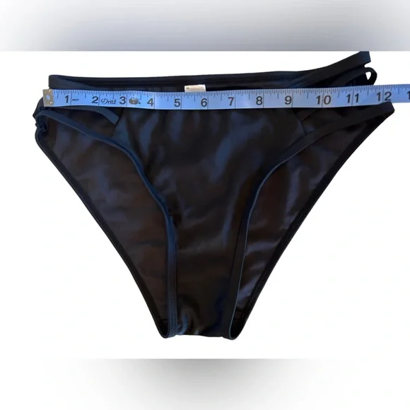 CHARMO womens Strappy black V Neck athletic bikini High Cut Low Rise Bikini NWT - Picture 8 of 9